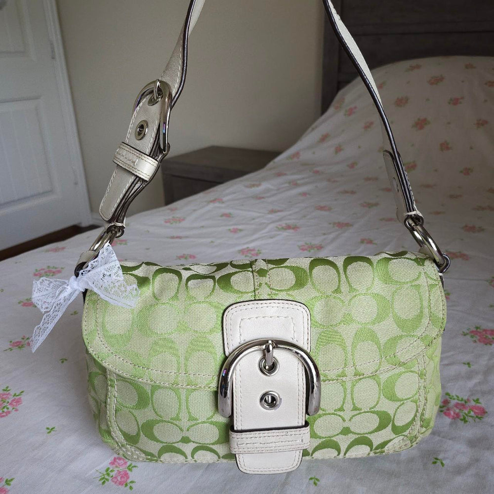 💚 Y2K Coach Lime Green Soho Shoulder Bag Purse 💚